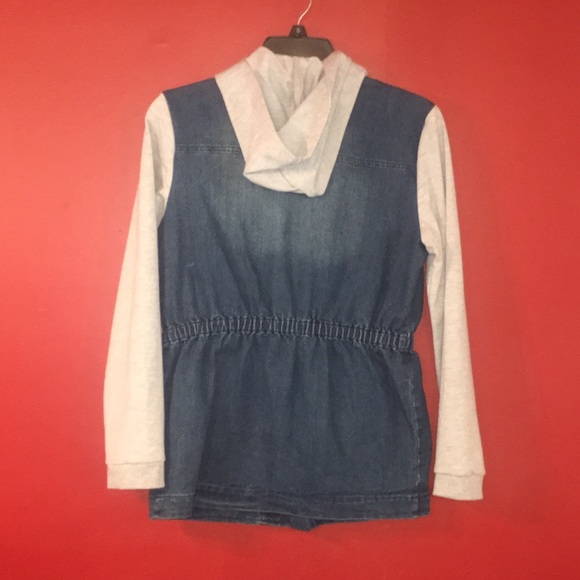 Juniors XL Denim Hooded Jacket - Picture 2 of 5